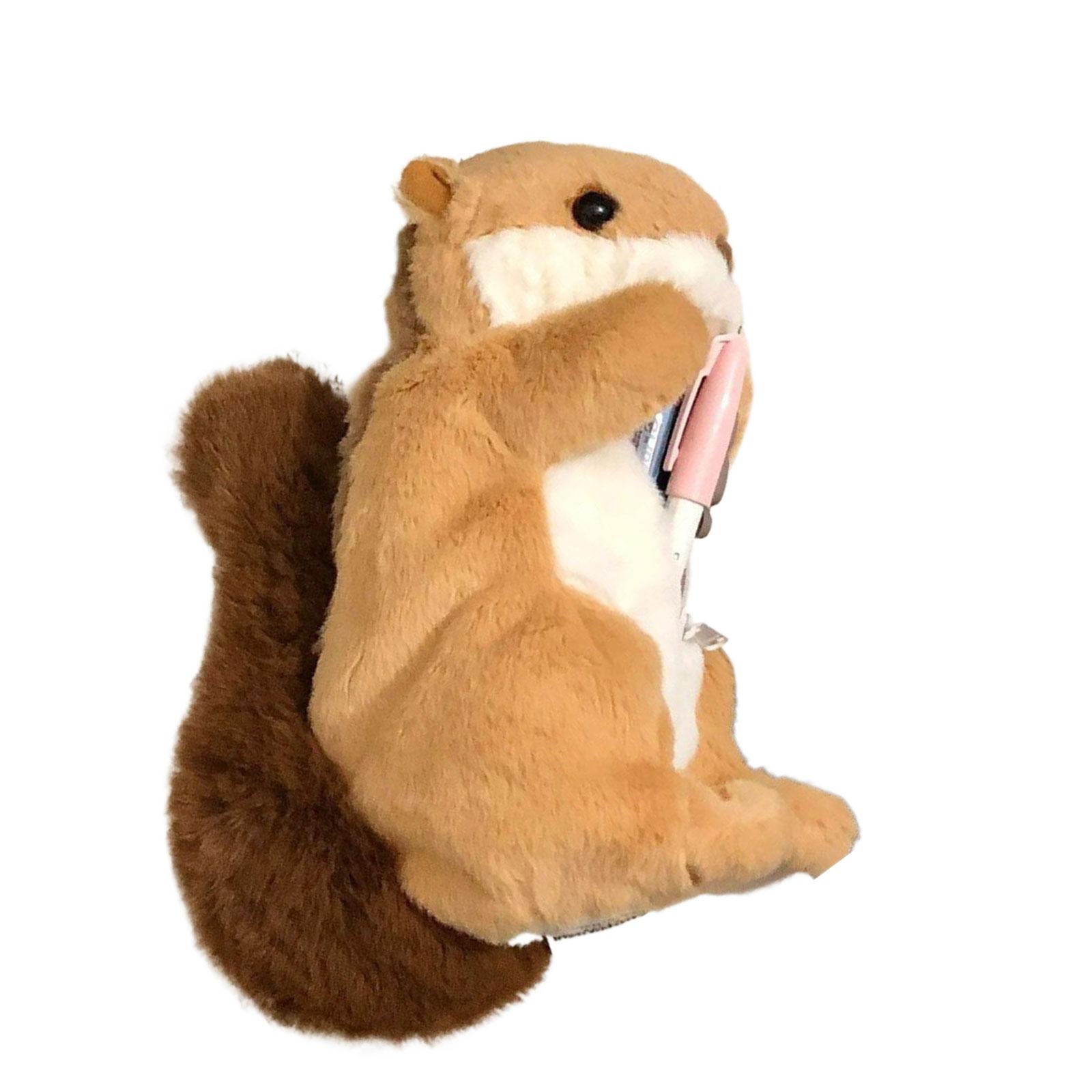 

Мультяшный пенал в форме плюшевой белки, забавные пеналы для ручек, косметичка для путешествий, для детей, студентов, взрослых, школ, офиса