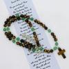 Adjustable Length Tigereye Crucifix Beaded Necklace 8mm Natural Beads Design Elegant Style and Good Luck Charm