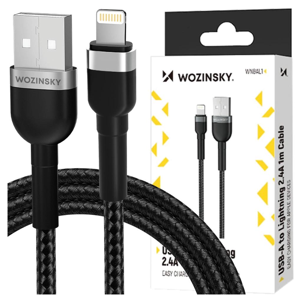 Kabel Wozinsky Wnbal1 Usb-A / Lightning 2.4A 1 M - Czarny