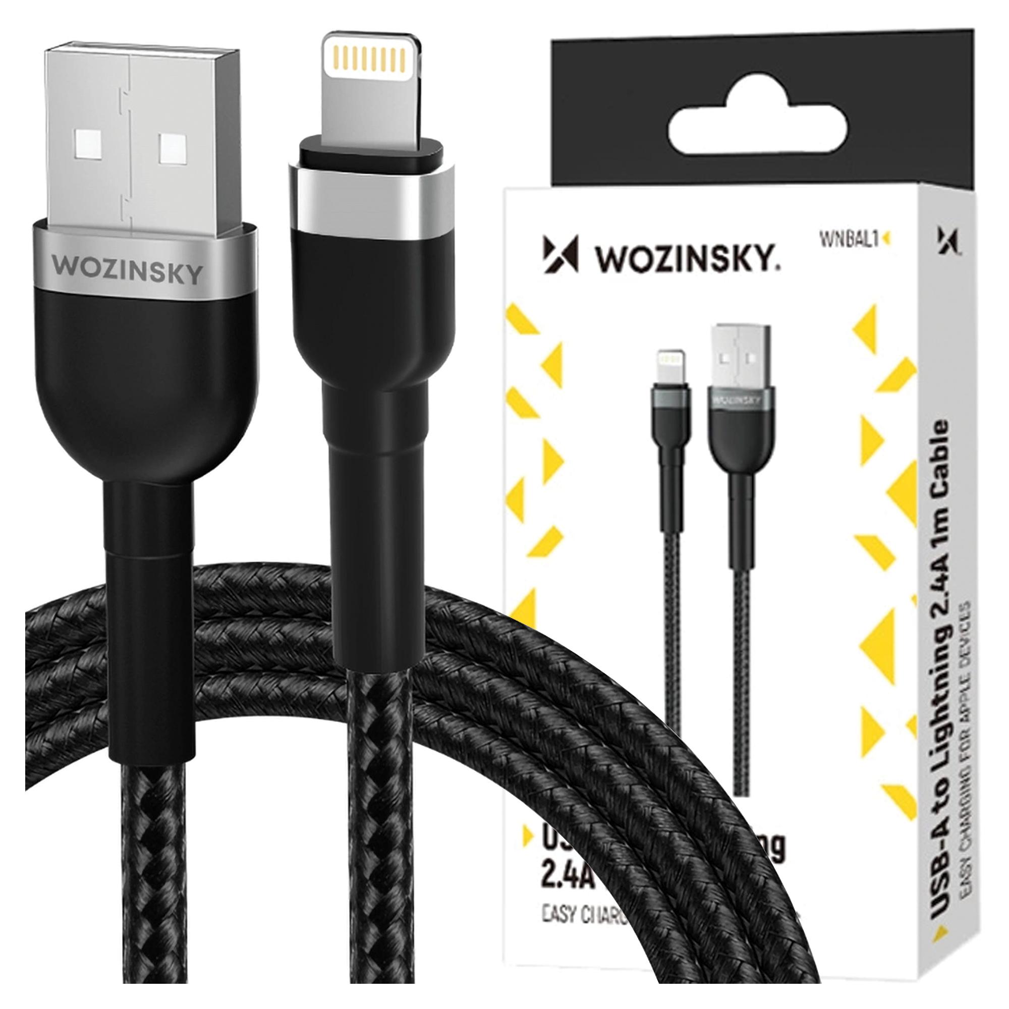 Cable Wozinsky Wnbal1 Usb-A / Lightning 2.4A 1 M - Negro