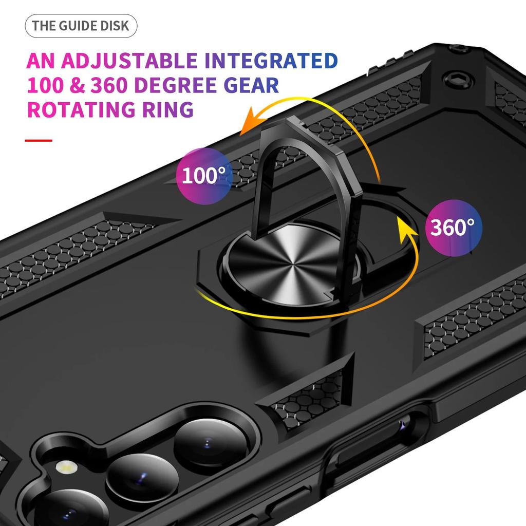 Armor Shockproof Ring Stand Holder Magnetic Case For Samsung Galaxy A02S A04E A02 A03 CORE A03S A05 A05S A81 A91 A35 A55 Covers