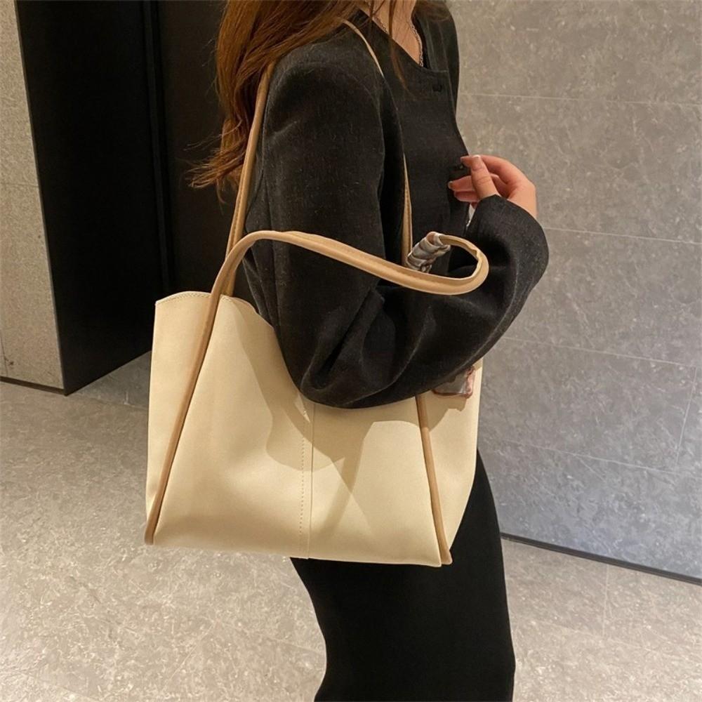 Tote Bag Silk Scarf Straps Handbag Large Capacity PU Underarm Bag Women PU Shoulder Bag  Lady