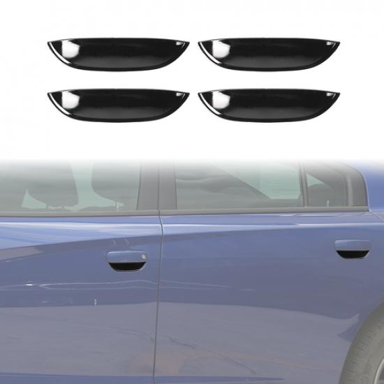 

4X Exterior Door Handle Bowl Decor Cover Trim Bezel for Dodge Charger 11+ Black