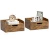 Floating Nightstands Set Of 2 Wall Mounted Bedside Table With Drawer For Bedroom Rustic Brown