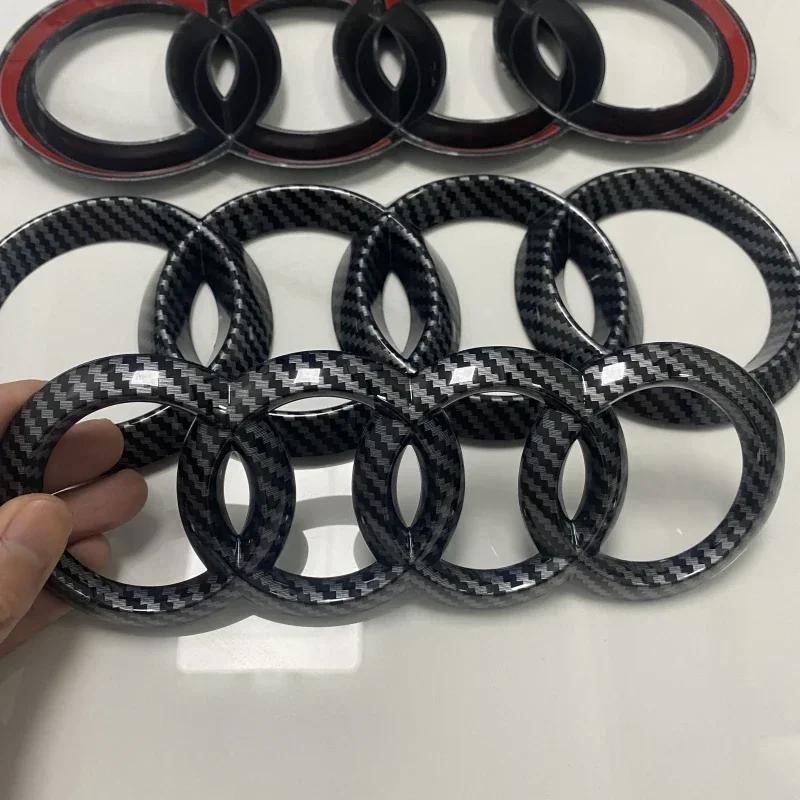 hot A7 2012-2023 4 Ring Logo ABS Directly Covered Emblem Car Hood Front Grill Rear Trunk Emblem Badge A7 Refit Accessory