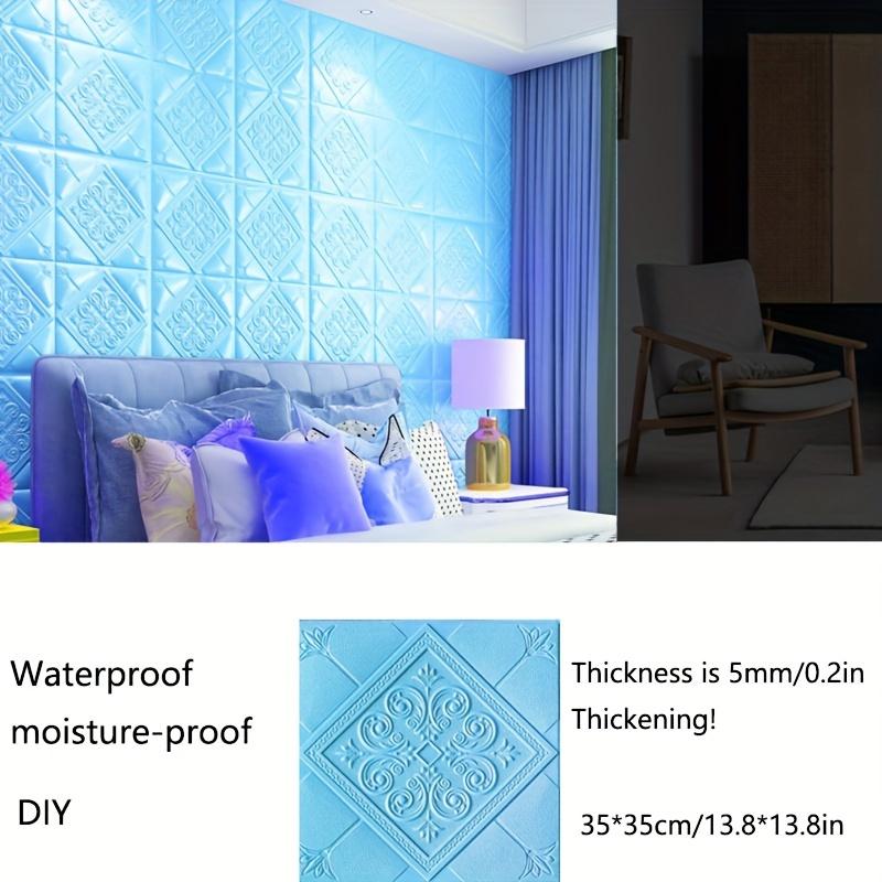 10 st 3D Floral Carving Style med en förtjockning av Självhäftande Antikollisionsdekaler Vattentät och Fuktsäker Lätt att Rengöra och Fri att Klippa