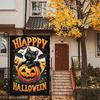 Flaga ogrodowa na Halloween, dynia, duch, szkielet, kot, flaga zewnętrzna, dwustronna, świąteczna