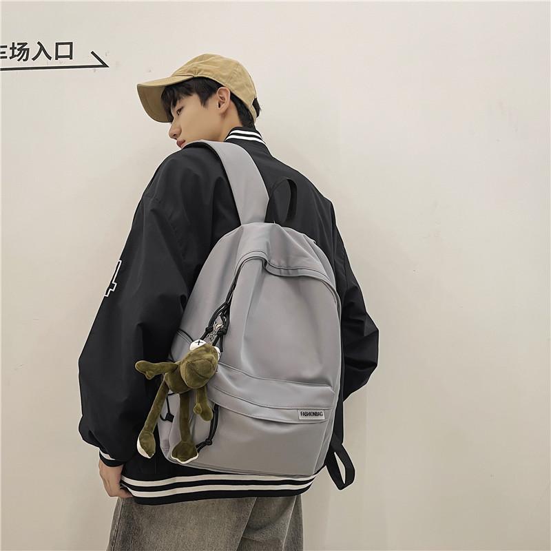 Schoolbag Backpack Wholesale Couple Simple Ins Solid Color Large Capacity Backpack Casual Wind College Student School Bag