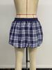 2026 Y2K Plaid Floral A-Line Skirt: Women's Elastic Waist Summer Short Skirt