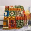 1Pc Ethnic Tribal Texture Print Flannel Blanket, High Quality Comfortable for All Seasons, Home Decor, Warmth and Comfort, Perfect for Gifts