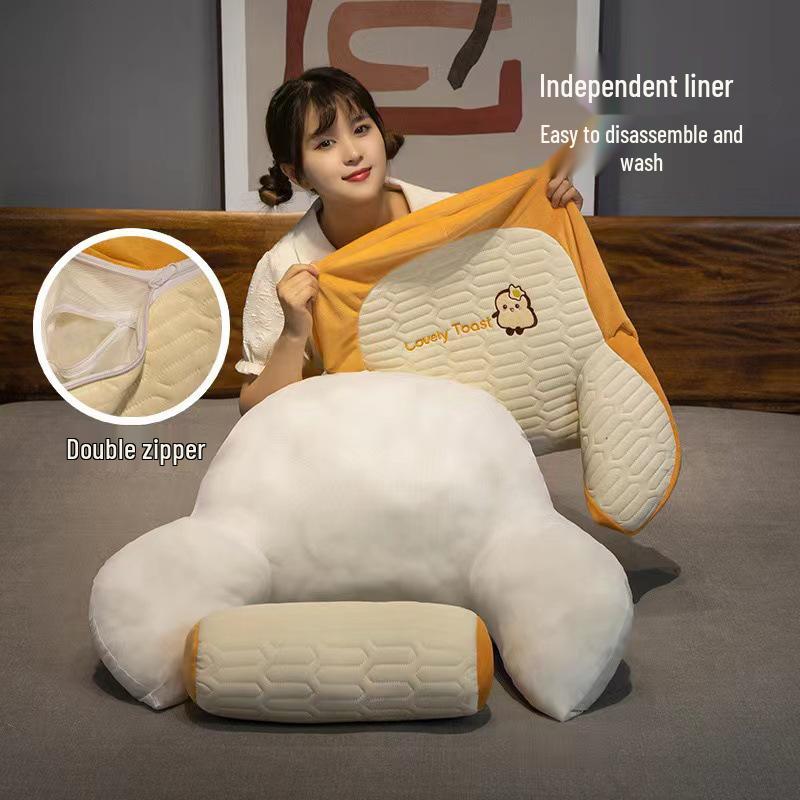 Großes Rückenlehnen-Lesekissen - Weiches Bettseiten- & Bürokissen zur Lendenwirbelstützung