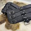 Nordic Viking Thor's Hammer Embossed Wide Knight Belt - Medieval Retro Style