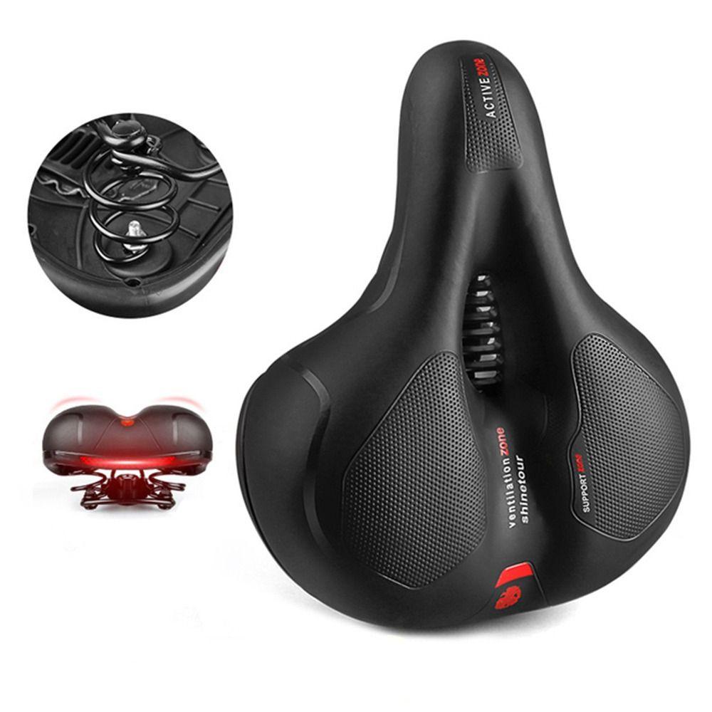 Safety Warning Cycling  Accessory Comfortable Seat Shock Absorbing Hollow Bike Saddle MTB Bicycle