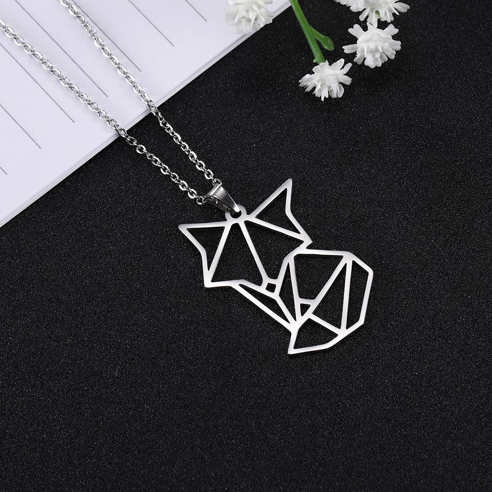 Gold Amulet Fox Animal Pendant Necklace Stainless Steel Statement Choker Chain Necklaces Jewelry Accessory Women