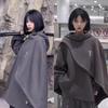 Unisex Embroidered High Collar Hooded Cape Sweater - Autumn/Winter European & American Style