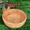 Round Rattan Fruit Basket Handwoven Lightweight for Kitchen or Office Use