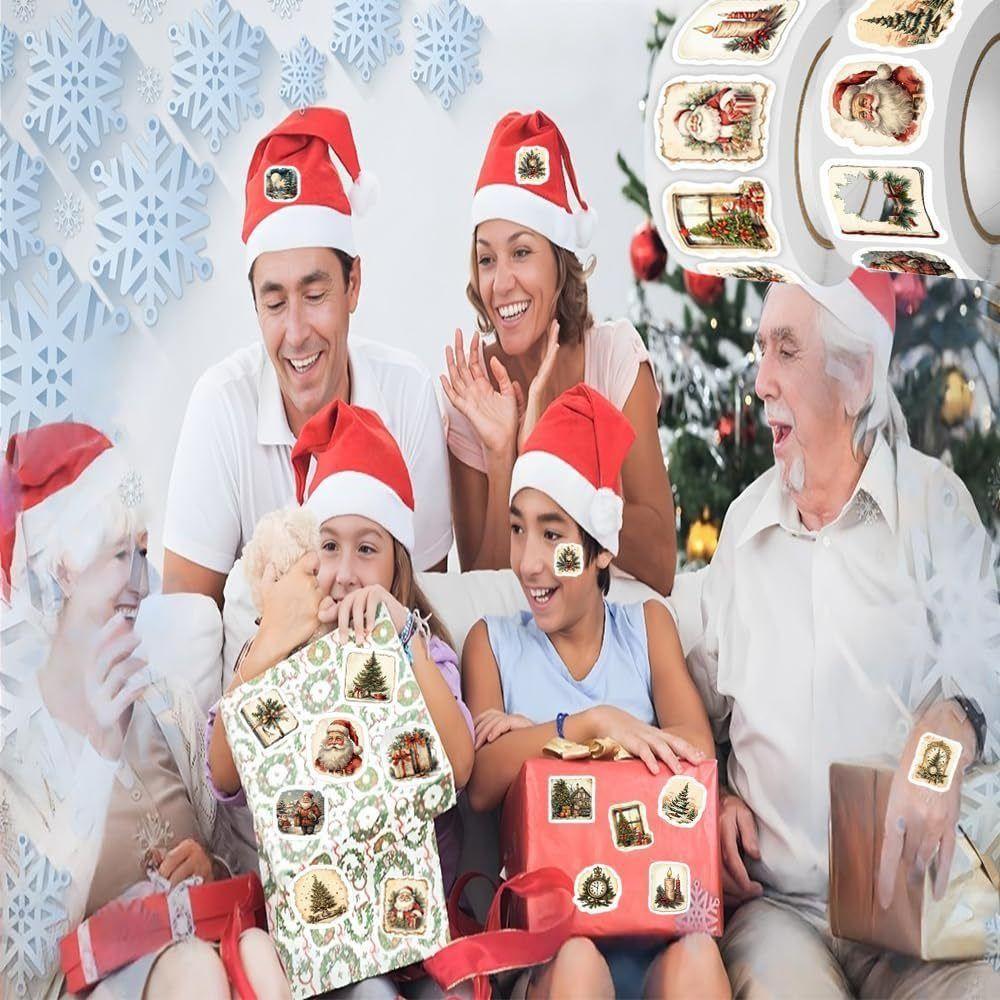 250 Stück DlY Bastel Weihnachtsaufkleber Rolle Frohe Weihnachten Geschenk Deko Aufkleber für Feiertagsumschlag