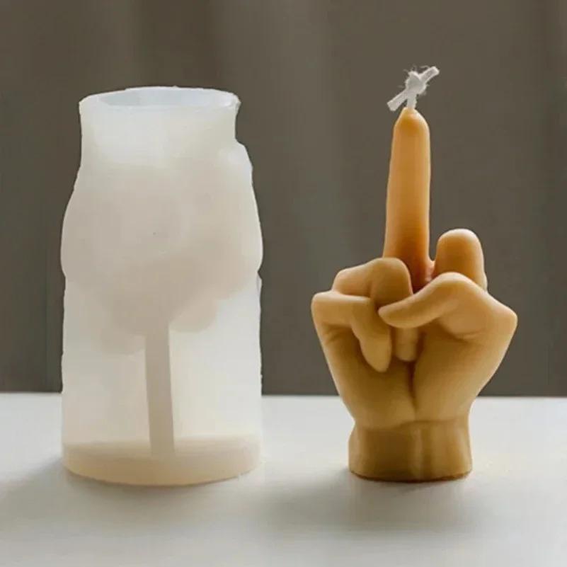 

1PC 3D Middle Finger Candle Silicone Mold DIY Gesture Aromatherapy Plaster Art Soap Resin Crafts Making Tools Holiday Party Gifts