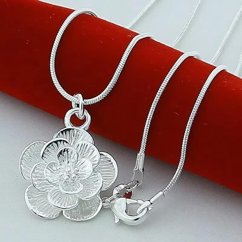 New Original   Copper Elegant Rose Flower Necklace Earrings For Woman Fashion Jewelry Sets Wedding Party Holiday Gift