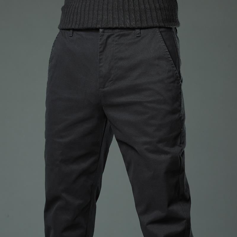 2024 New Spring and Autumn Plush/Regular High end Men's Casual Pants Slim fit Straight leg Western Pants Trendy Long Pants
