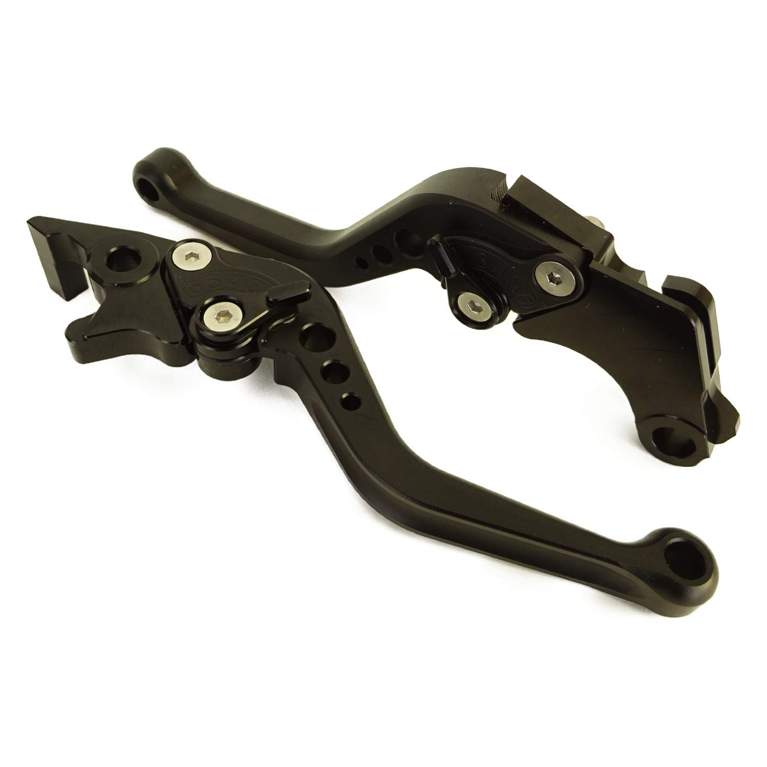 

H21m2 ALL Black Matte Honda Brake and Clutch Compatible with Monkey GROM Levers, 6-position Adjustment, Short, 125, 400X, CBR400R, etc.