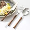 Wood Handle Tableware 304 Stainless Steel Knife Fork Spoon Coffee Spoon Retro Dinnerware Home Kitchen Gadgets Gifts Cutlery Set