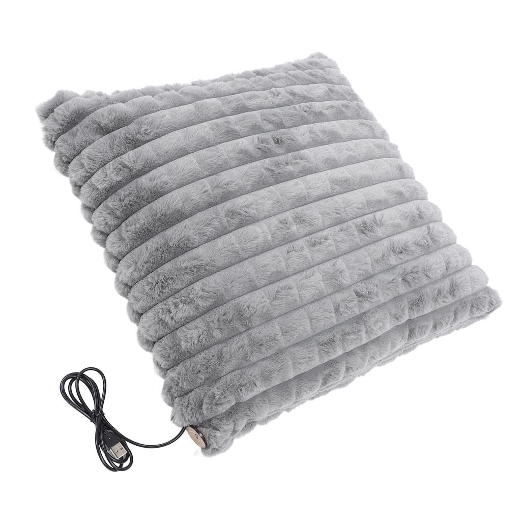 USB Heating Plush Pillow Electric USB Heating Pad Chair Sofa Pillow 5V Heated Back Waist Support Pillow for Home Office