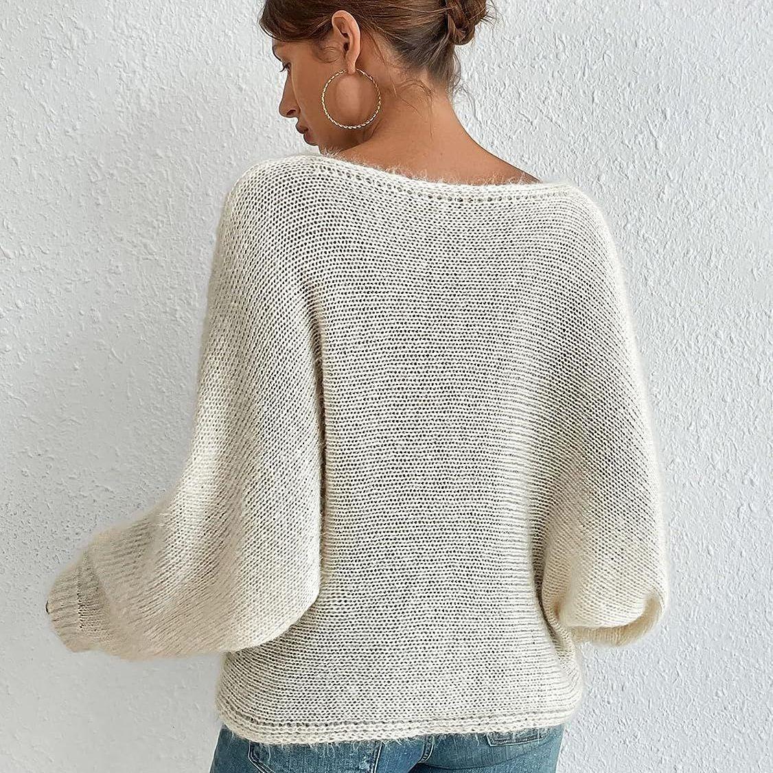 Осенне-зимний женский трикотажный сексуальный свитер с воротником-стойкой XL белый — фото 3