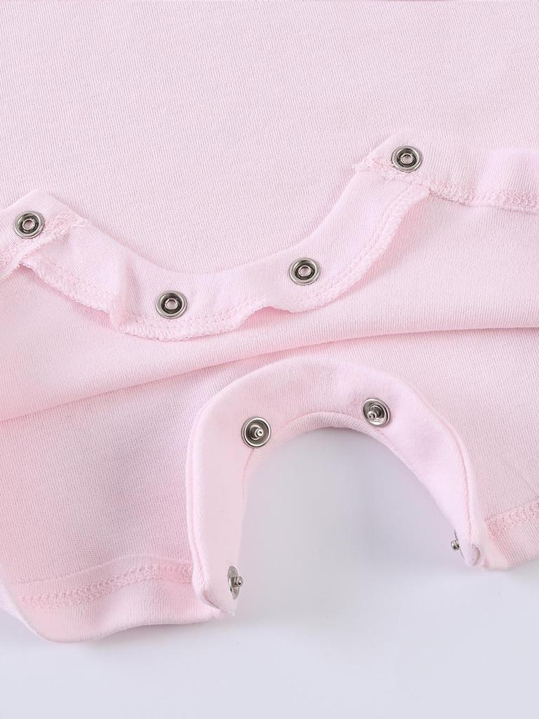 2025 Summer Baby Girl Short Sleeve Solid Color Romper