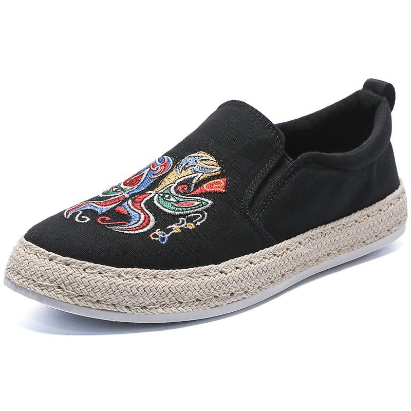 Spring new old Beijing cloth shoes casual single shoes men's canvas shoes non-slip breathable wear-resistant work shoes one pedal