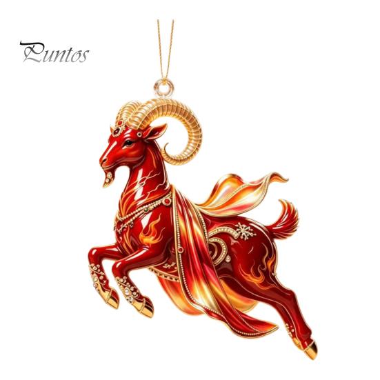 Durable Acrylic Hanging Decorations Galloping Goat Ornament, 2D Flat Pendant, New Year Christmas Gift for Friends Decoration Tree, Mantel, Festive