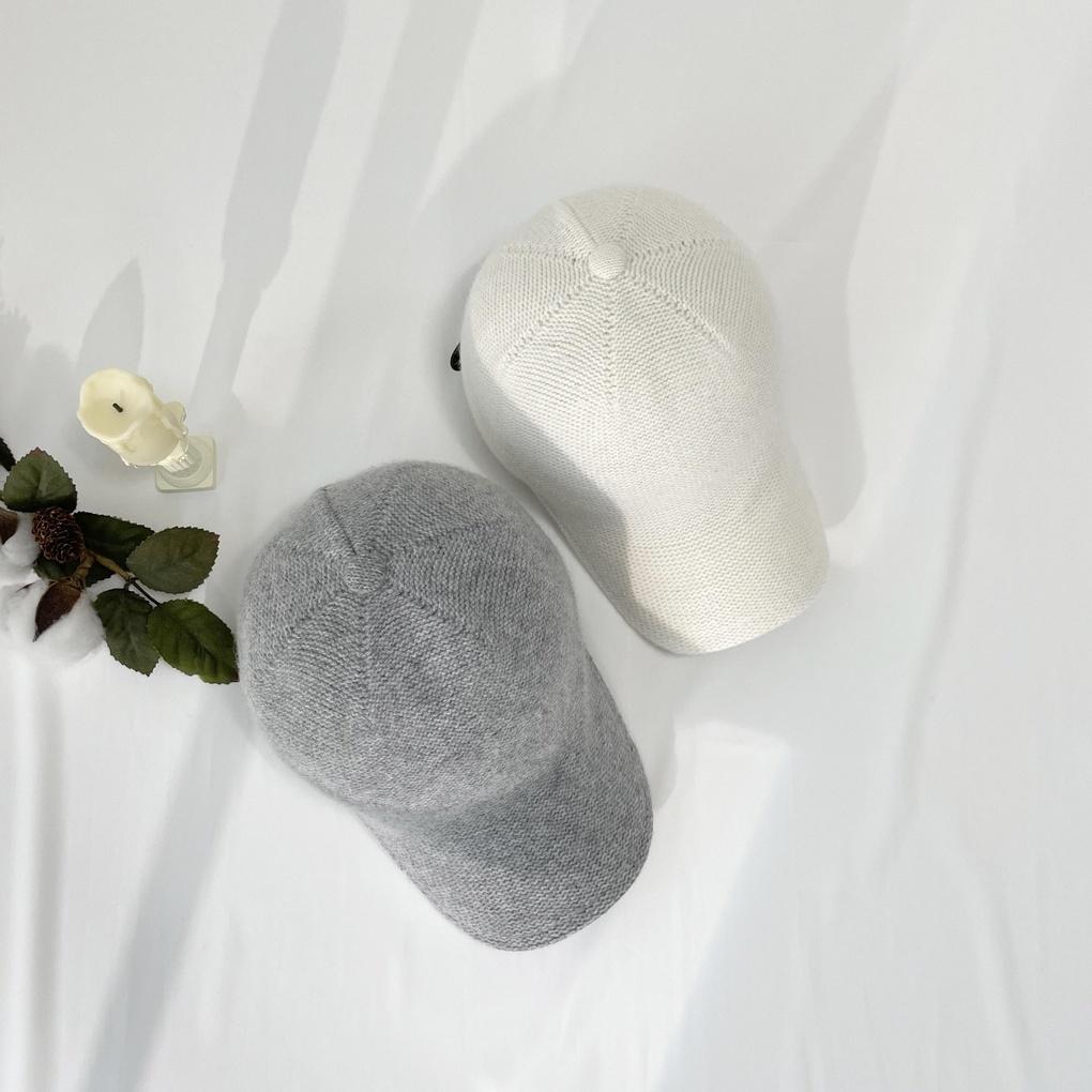 Unisex Basic Daily Baseball Cap Plain Wool Knit Ball Cap