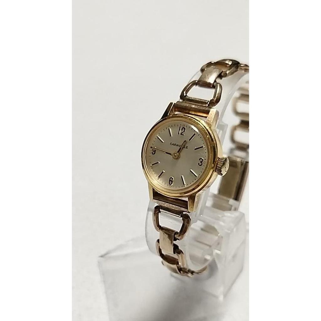 Used [Rare] Bulova CARAVELLE hand-wound 12K GF gold-plated working item