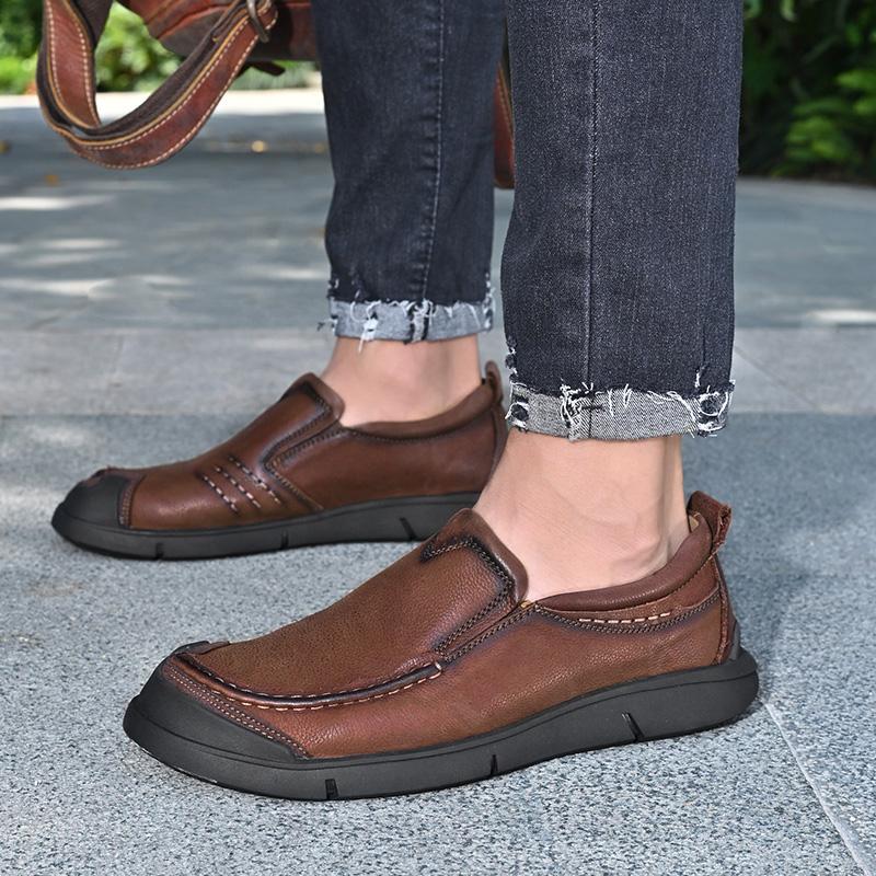 Fashion Men Casual Shoes Breathable Loafers Sneakers 2025 New Fashion Comfortable Flat Handmade Retro Leisure Loafers Shoes Men Shoes