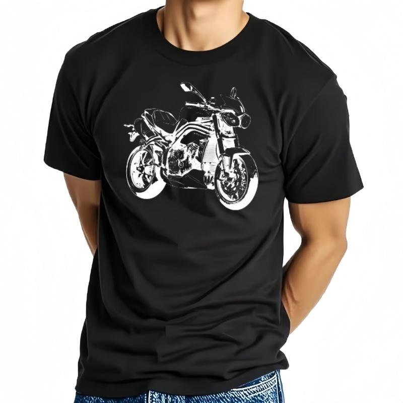 2022 Neue Sommer MäNner Hip Hop Tshirt Tshirt StraßE Motorrad Speedtriple 1050 Schlanke Tshirt