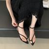 Niche design sense cover toe pointed temperament sandals women's new low-heeled cool slippers