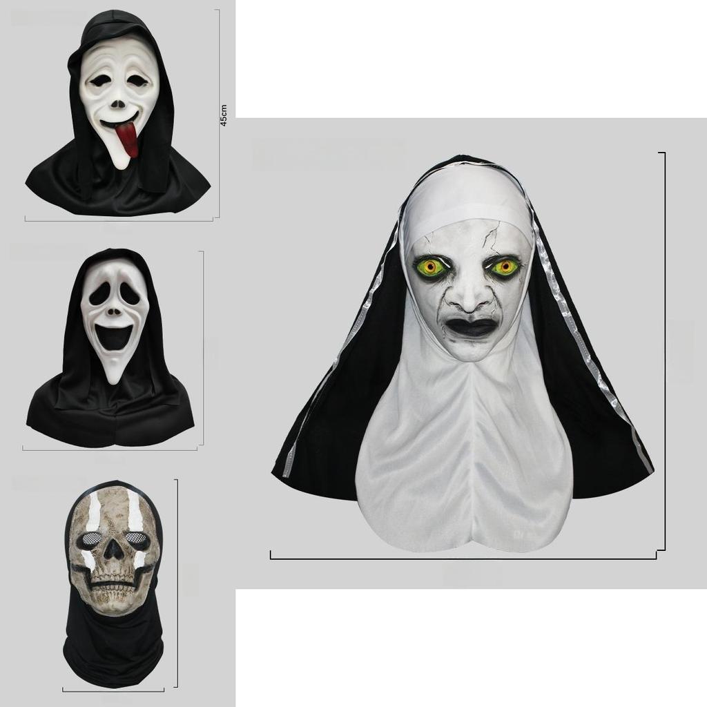 Creepy Scream Face Mask Collection Halloween Costume Latex Scary Props For Parties