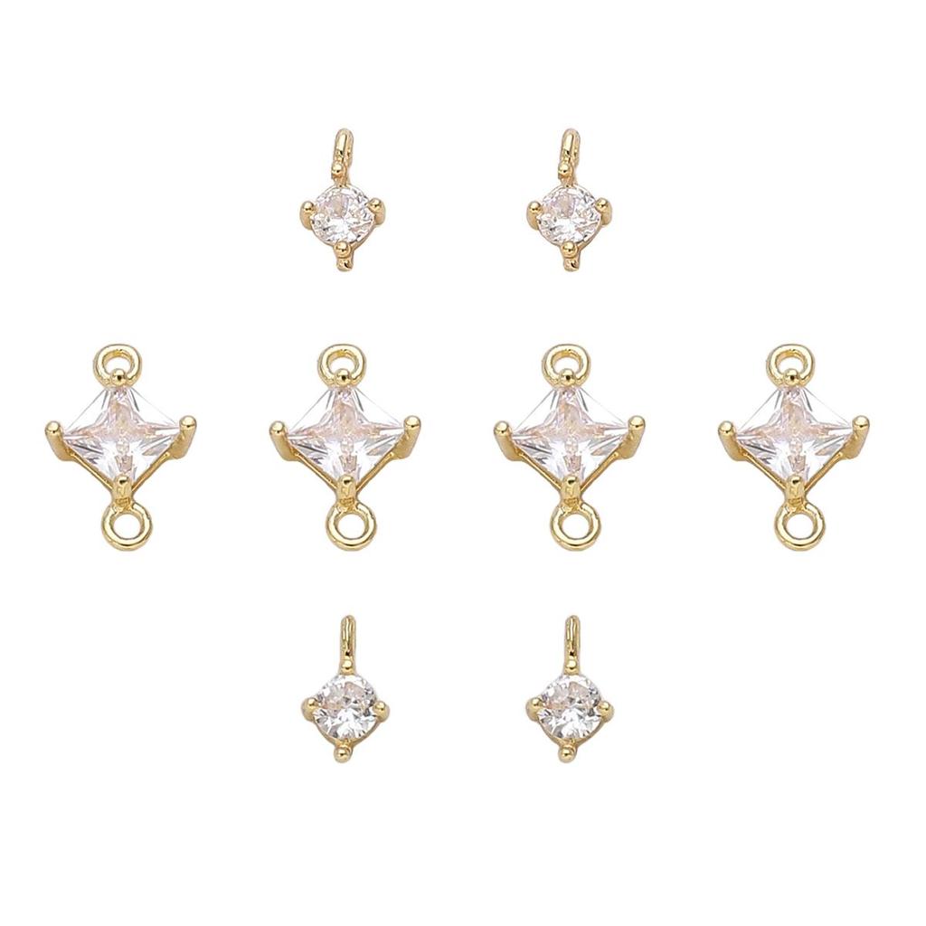 Kupfer Micro eingelegter Zirkonia quadratischer Hängeanhänger für DIY Schmuckherstellung Bastelzubehör