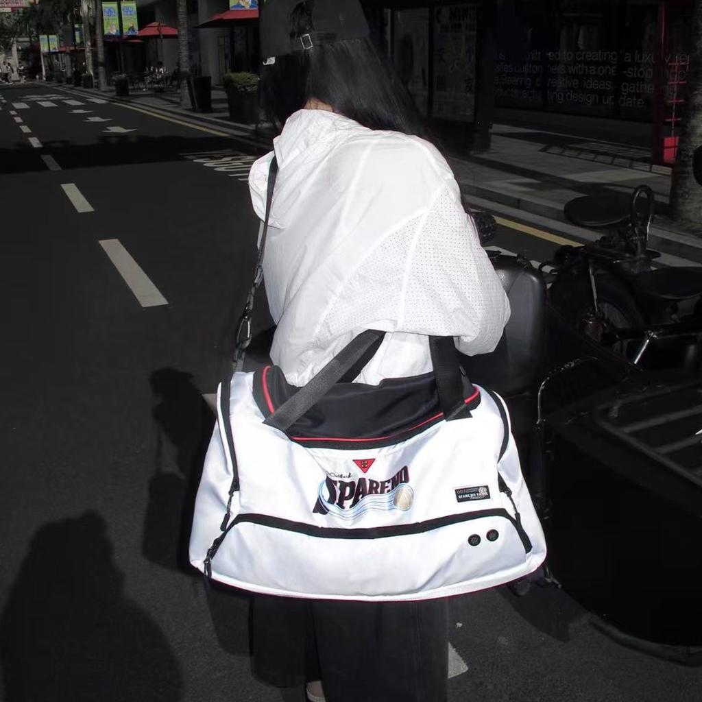 Spare No Pains Polyester Gym Bag Large Unisex White s2001X