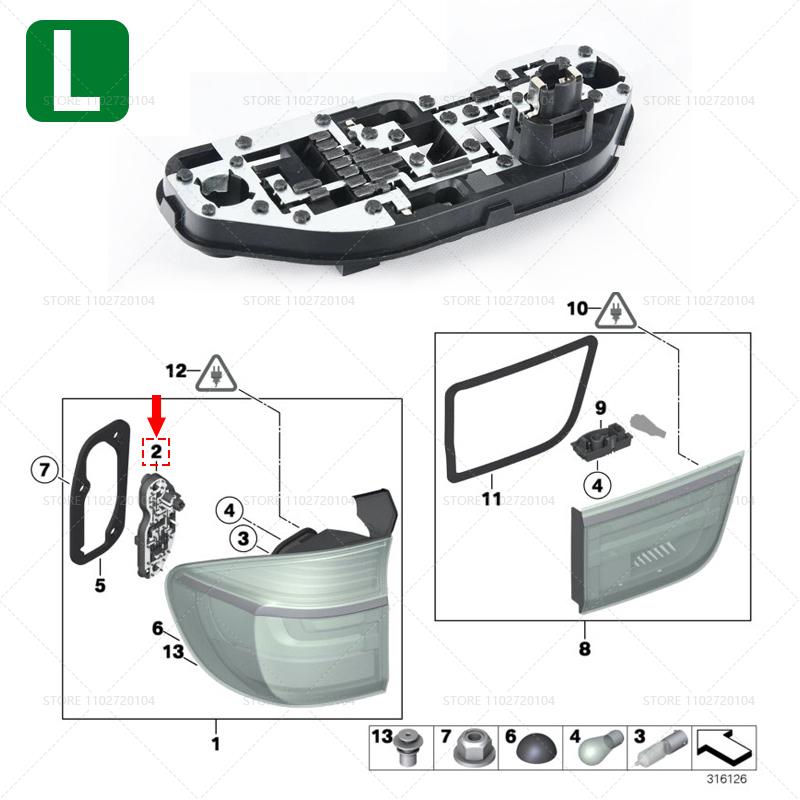 

for 2010-2013 E70 BMW X5 Tail Light Bulb Socket Side Rear Tray Holder Base 63217262573 63217262574 63217262575 63217262576 63217262573