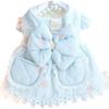 Autumn Winter Dog Clothes  Thick Cotton-padded Princess Pet Dress Coat with Embroidery for Small Dogs & Cats