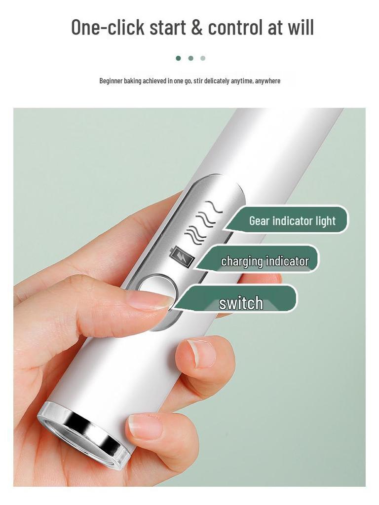 Wiederaufladbarer Elektrischer Milchaufschäumer & Eierrührer - Kabelloser Mixer für Kaffee & Proteinshakes