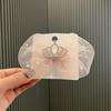 Summer Crown Bow Hair Clip for Kids – Cute Princess Mesh Pearl Hairpin