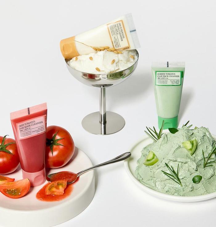 FULLY Vegan Pack Cleanser – 120ml + 30ml | Green Tomato / Red Tomato / Rice Dough | K-Beauty
