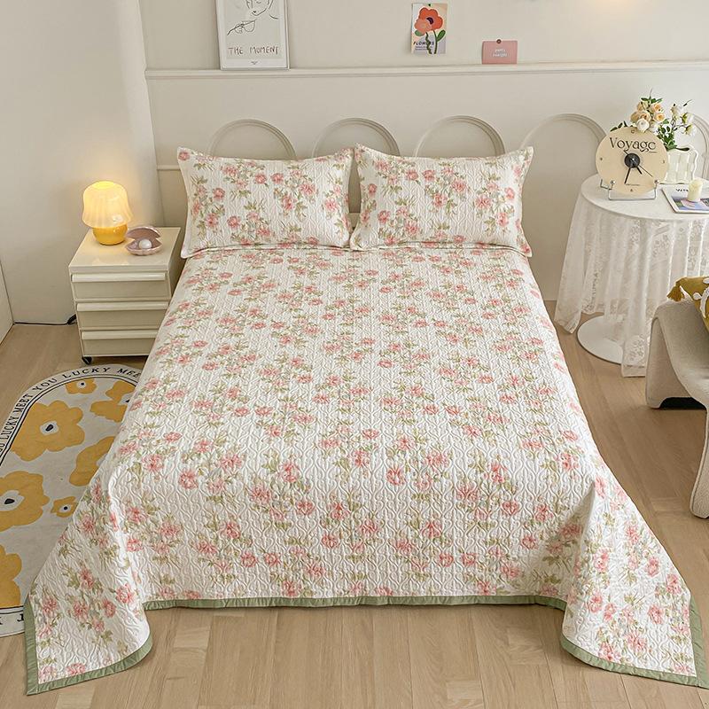 Trzyczęściowy zestaw drukowanej narzuty na łóżko z czystej bawełny, uniwersalna antypoślizgowa bawełniana pikowana narzuta, prześcieradło tatami hurtowo transgraniczne