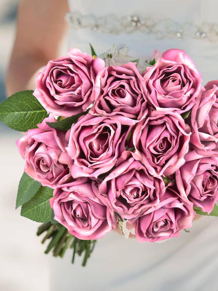 12 buc. trandafiri flori artificiale flori uscate de matase artificiale pentru decoratiuni cu tulpini unice pentru aranjamente florale flori de nunta