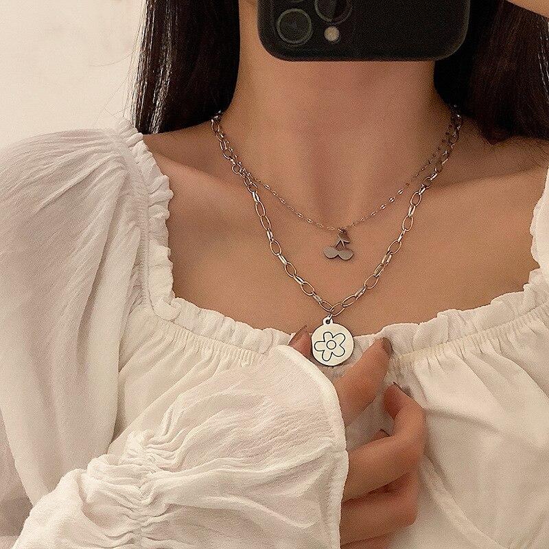 iF ME Vintage Punk Multi-layer Snake Coins Pendant Necklace For Women Popular Jewelry Necklace