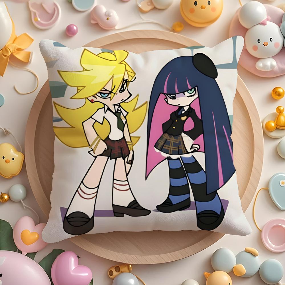 Anime P-panty and stocking Cushion Cover Home & Car Multi-Scene Pillow Cover - Reversible, Soft & Durable for Daily Use