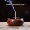 Mini Purple Sandalwood Incense Burner: Round Wooden Holder for Household Use