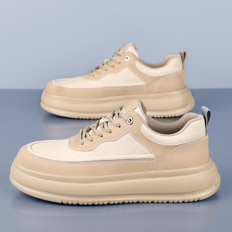 Fashion Fashion Brand Skate Shoes Men's Leather Platform Casual Shoes Wear-resistant Men's Oxford Flats Versatile Outdoor Walking Shoes
